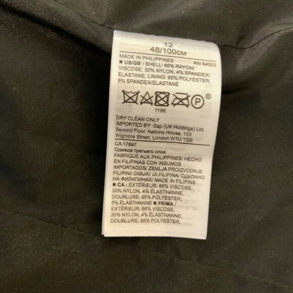 Banana Republic Black Open Front Scalloped Hem Laser Cut Blazer Size 12 - Picture 11 of 11